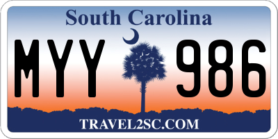 SC license plate MYY986