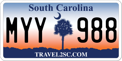 SC license plate MYY988