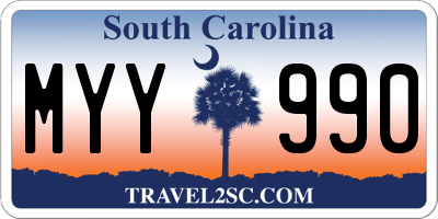 SC license plate MYY990