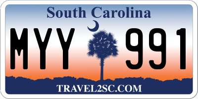 SC license plate MYY991