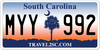 SC license plate MYY992