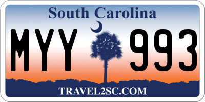 SC license plate MYY993