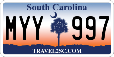 SC license plate MYY997