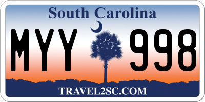 SC license plate MYY998