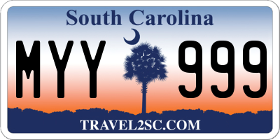 SC license plate MYY999