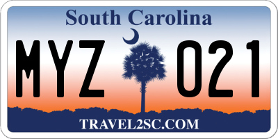 SC license plate MYZ021