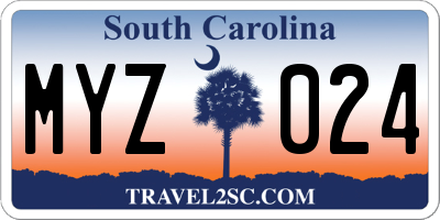 SC license plate MYZ024