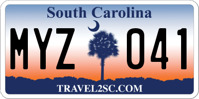 SC license plate MYZ041