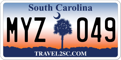SC license plate MYZ049