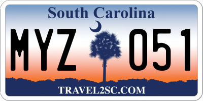 SC license plate MYZ051