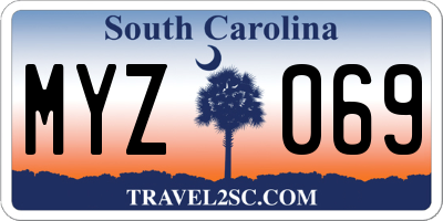 SC license plate MYZ069