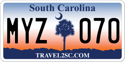 SC license plate MYZ070