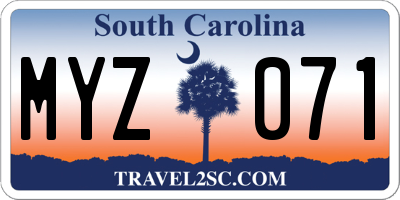 SC license plate MYZ071