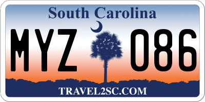 SC license plate MYZ086