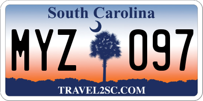 SC license plate MYZ097