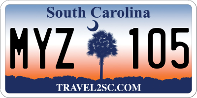 SC license plate MYZ105