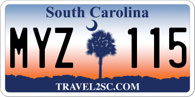 SC license plate MYZ115