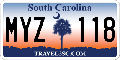 SC license plate MYZ118