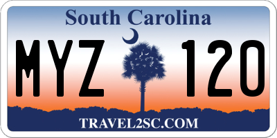 SC license plate MYZ120