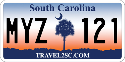 SC license plate MYZ121
