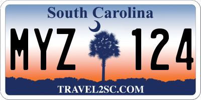 SC license plate MYZ124
