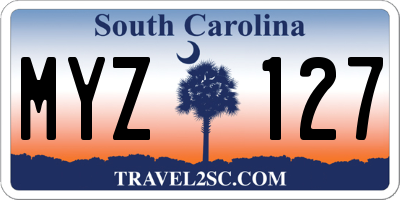 SC license plate MYZ127