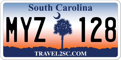 SC license plate MYZ128