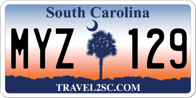 SC license plate MYZ129
