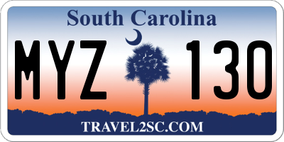 SC license plate MYZ130