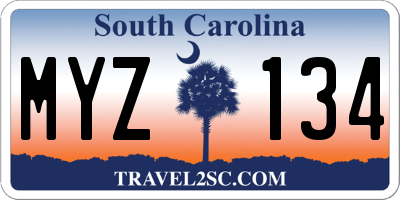 SC license plate MYZ134