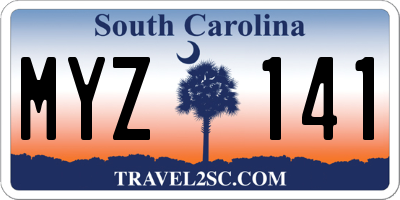SC license plate MYZ141