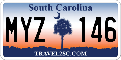 SC license plate MYZ146