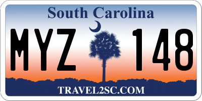 SC license plate MYZ148