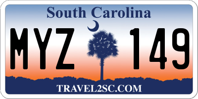 SC license plate MYZ149