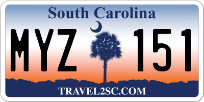 SC license plate MYZ151