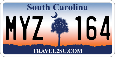 SC license plate MYZ164