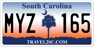 SC license plate MYZ165