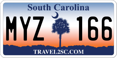 SC license plate MYZ166