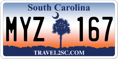 SC license plate MYZ167