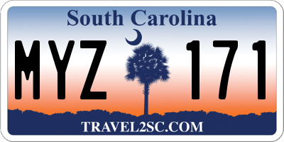 SC license plate MYZ171