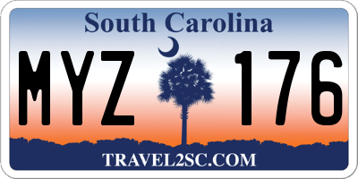 SC license plate MYZ176