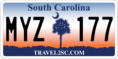 SC license plate MYZ177
