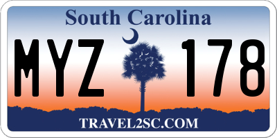 SC license plate MYZ178