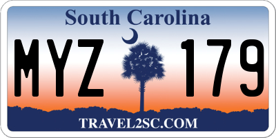 SC license plate MYZ179