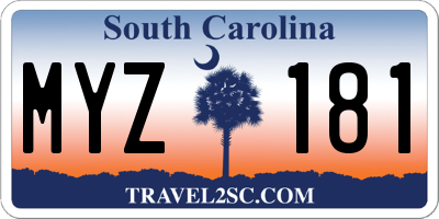 SC license plate MYZ181