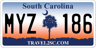 SC license plate MYZ186