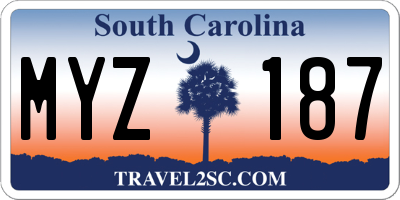SC license plate MYZ187