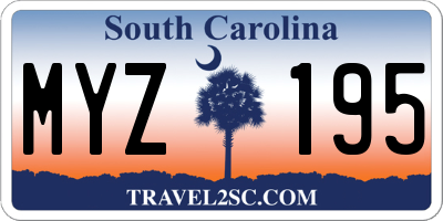 SC license plate MYZ195