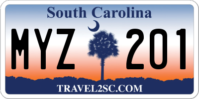 SC license plate MYZ201