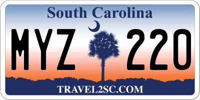 SC license plate MYZ220